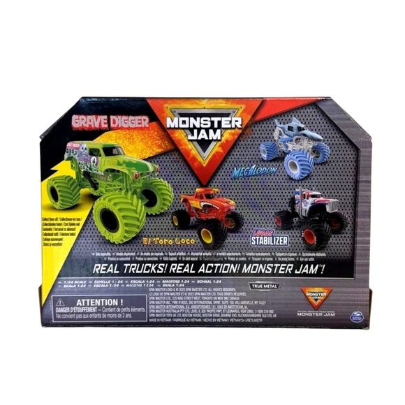 Monster Jam GRAVE DIGGER Series 21 True-Metal 1/24 Scale Neon Green NEW - Picture 2 of 2